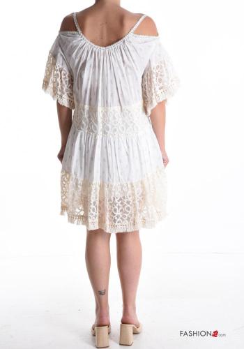 Abito in Cotone maniche corte mare pizzo lurex - ph 2