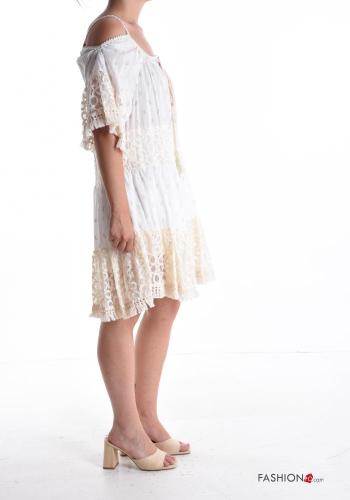 Abito in Cotone maniche corte mare pizzo lurex - ph 3