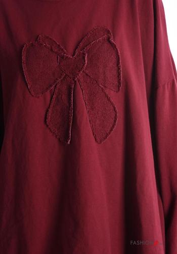 Camisola em Algodão oversize manga extra-longa gola redonda Padrão objetos - ph 4