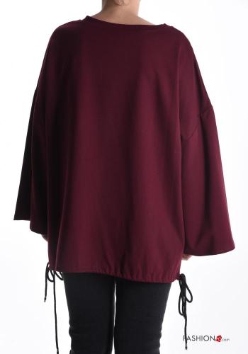 Maglione girocollo oversize maniche lunghe con coulisse - ph 2