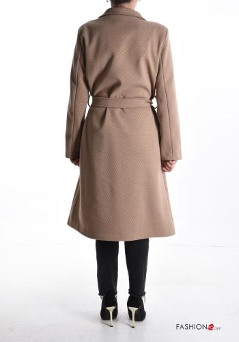 Cappotto con fodera con tasche con cintura con bottoni - ph 2
