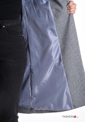 Manteau croisé manches longues avec poches avec doublure avec ceinture - ph 5