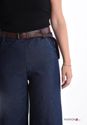 Jeans en Coton wide leg avec poches avec élastique avec ceinture - ph 4