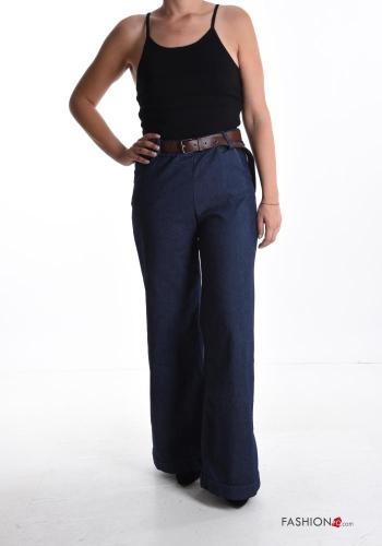 Jeans en Coton wide leg avec poches avec élastique avec ceinture - ph 5