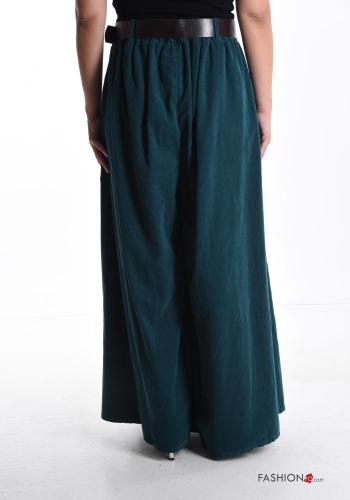 Oversize wide leg Hose aus Baumwolle mit Gürtel mit Taschen - ph 2