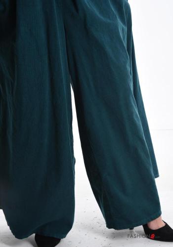Oversize wide leg Hose aus Baumwolle mit Gürtel mit Taschen - ph 4