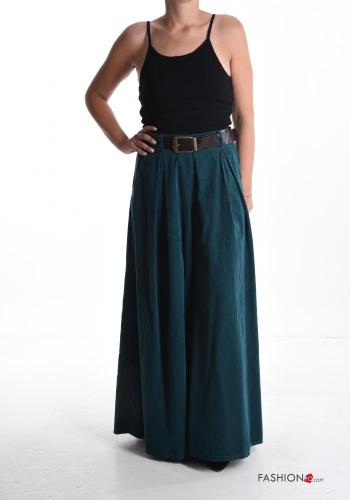 Oversize wide leg Hose aus Baumwolle mit Gürtel mit Taschen - ph 5