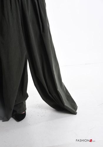 Samt wide leg Oversize Hose aus Baumwolle mit Taschen mit gummizug - ph 4