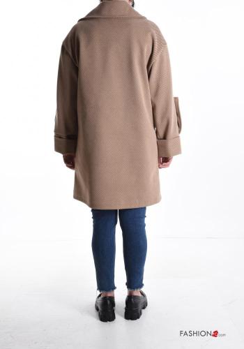 Cappotto doppio petto maniche lunghe con bottoni con fodera - ph 2