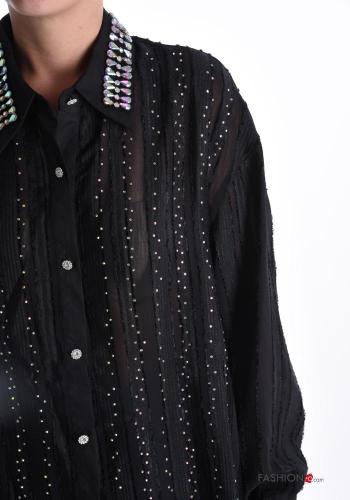 Chemise manches longues à boutons avec strass - ph 4