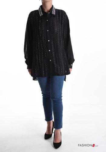 Chemise manches longues à boutons avec strass - ph 5