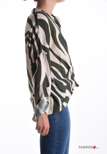 Chemise manches longues Imprimé abstrait à boutons - ph 3