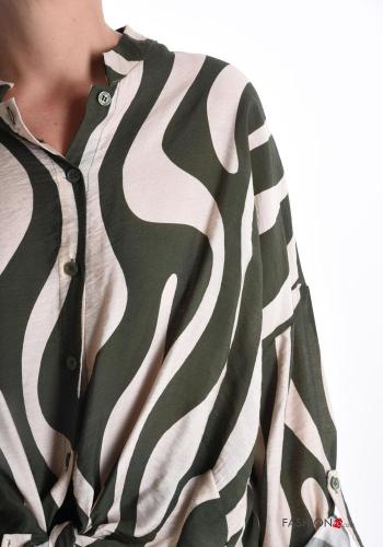 Chemise manches longues Imprimé abstrait à boutons - ph 4