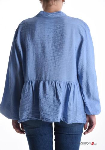 extra long sleeve Blouse with sequins with buttons with flounces - ph 2