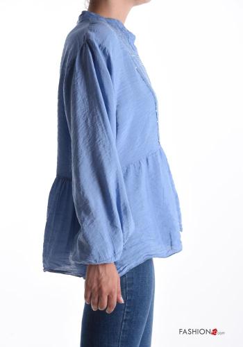 extra long sleeve Blouse with sequins with buttons with flounces - ph 3