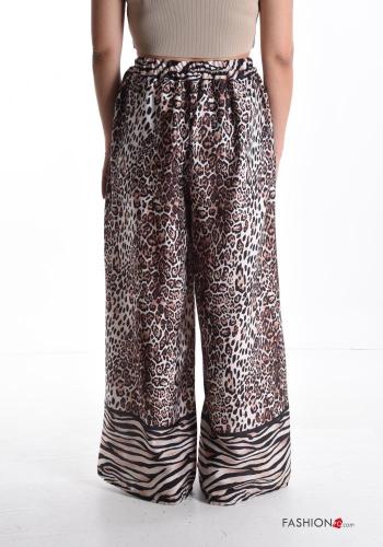 Pantalon wide leg Imprimé animalier avec élastique - ph 2