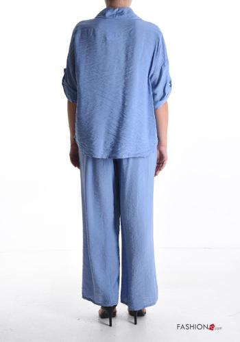 Conjunto wide leg con cuello con botones con elástico - ph 2