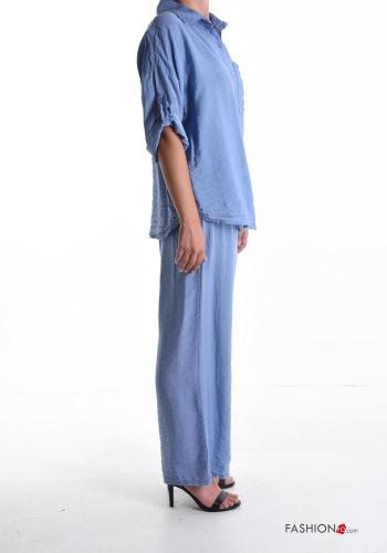 Conjunto wide leg con cuello con botones con elástico - ph 3