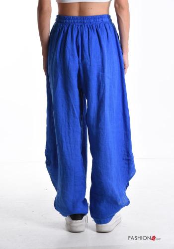 Pantalone in Lino con spacco con elastico con bottoni con tasche - ph 2
