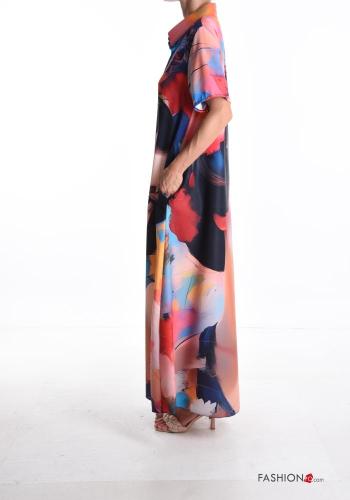 maxi with collar short sleeve long Shirt dress with buttons - ph 3