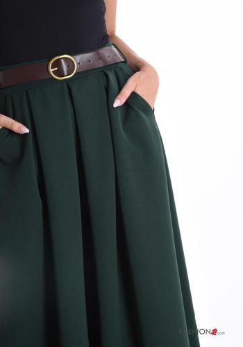 Jupe cloche mi-longue avec ceinture avec poches - ph 4