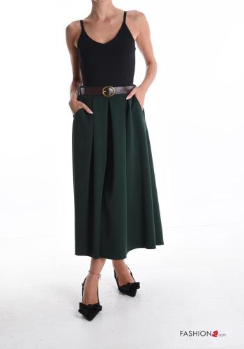 Jupe cloche mi-longue avec ceinture avec poches - ph 5