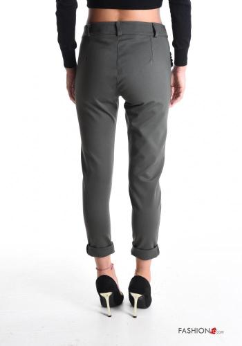 skinny Trousers with buttons with zip with pockets - ph 2