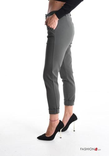 skinny Trousers with buttons with zip with pockets - ph 3