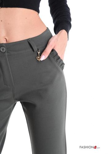 skinny Trousers with buttons with zip with pockets - ph 4