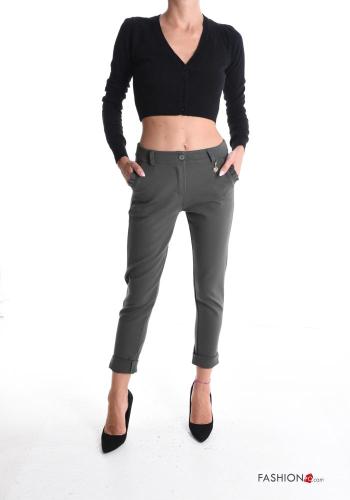 skinny Trousers with buttons with zip with pockets - ph 5