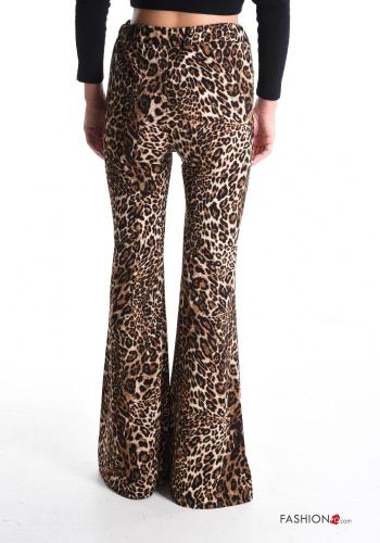Pantalon évasé Imprimé animalier avec élastique - ph 2