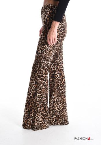 Pantalon évasé Imprimé animalier avec élastique - ph 3