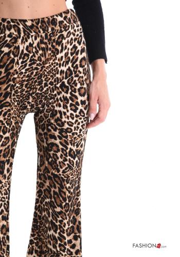 Pantalon évasé Imprimé animalier avec élastique - ph 4