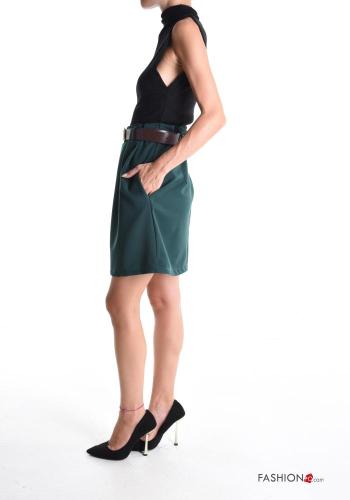 Robe sans manches à col roulé avec ceinture avec fermeture éclair avec poches - ph 2