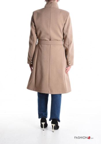 Manteau manches longues avec doublure à boutons avec ceinture en tissu - ph 2