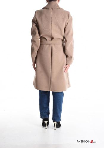 Manteau avec doublure avec poches avec ceinture en tissu - ph 2