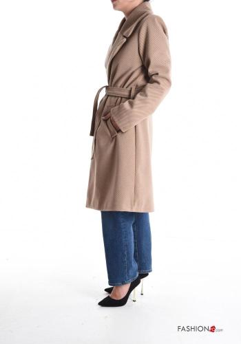 Manteau avec doublure avec poches avec ceinture en tissu - ph 3