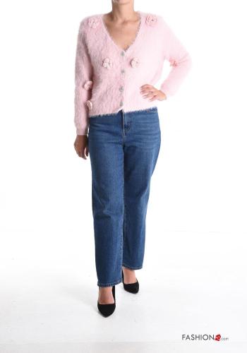 long sleeve Cardigan with buttons with rhinestones with v-neck - ph 5