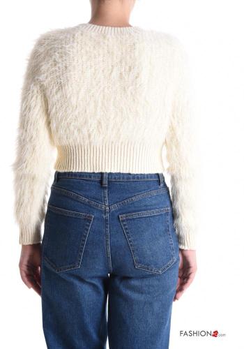 long sleeve crew neck mini Sweater with feathers - ph 2