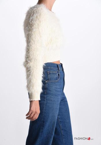long sleeve crew neck mini Sweater with feathers - ph 3