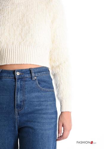 long sleeve crew neck mini Sweater with feathers - ph 4