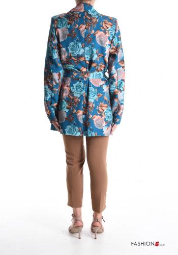 Floral long sleeve Jacket with lining with fabric belt - ph 2