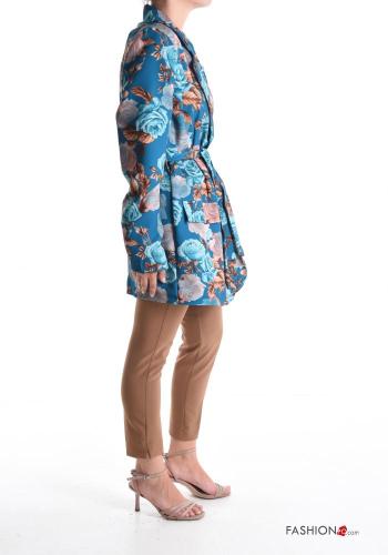 Floral long sleeve Jacket with lining with fabric belt - ph 3