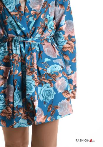 Floral long sleeve Jacket with lining with fabric belt - ph 4