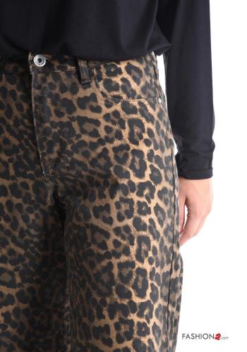 Vaqueros de Algodón Estampado animal con bolsillos con cremallera con botones - ph 4