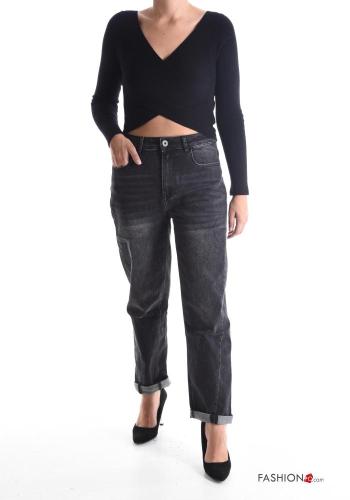 Cotton Jeans with buttons with zip with pockets - ph 5