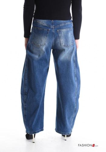 Jeans aus Baumwolle mit Knöpfen mit Reißverschluss mit Taschen - ph 2