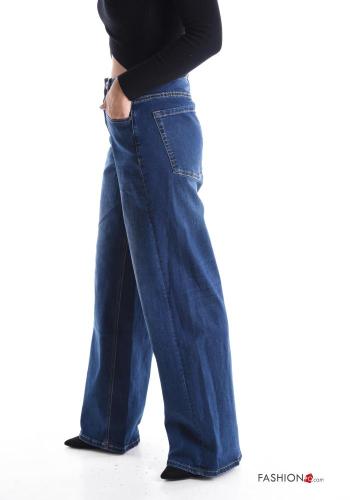 Vaqueros de Algodón wide leg con bolsillos con cremallera con botones - ph 3