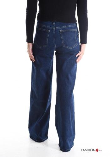 wide leg Cotton Jeans with buttons with pockets - ph 2