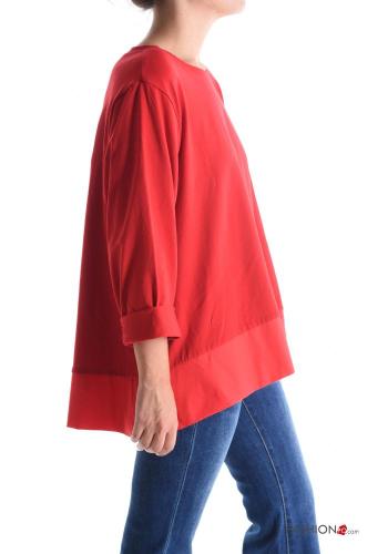 Blusa in Cotone maniche lunghe girocollo - ph 3